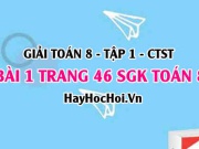Giải bài 1 trang 46 Toán 8 Tập 1 SGK Chân trời sáng tạo